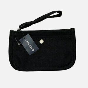 Lands End Canvas Pouch Zipper Solid Black